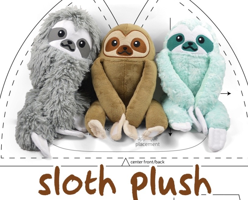 Выкройка мягкая игрушка ленивец (Sloth)
